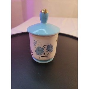 Andre Richards Herbary Gardens Secret Blue Dianthus Painted Gold Knobs Japan Jar